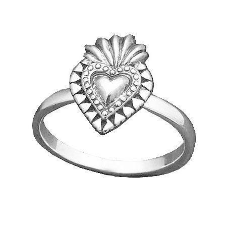 Flaming Heart Ring - size 8
