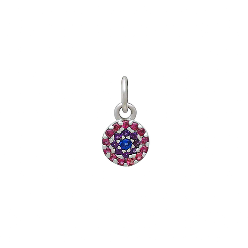 Circle Charm with Colorful Cubic Zirconia Stones