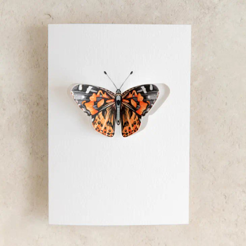 Painted Lady Butterfly 3D Greetings Card