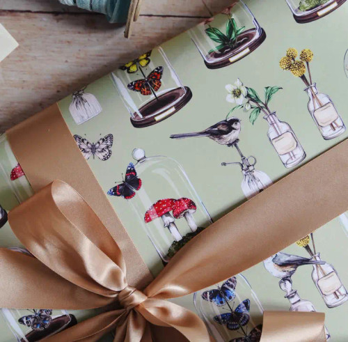 The Botanist's Study Watercolour Sustainable Gift Wrap