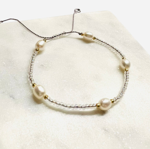 Freshwater Pearl and Seed Bead  Bracelets