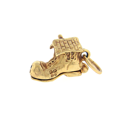 Vintage 14k Little Old Woman Who Lived In a Shoe Charm