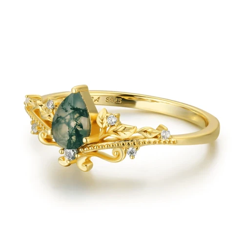 Moss Agate Ring - size 6