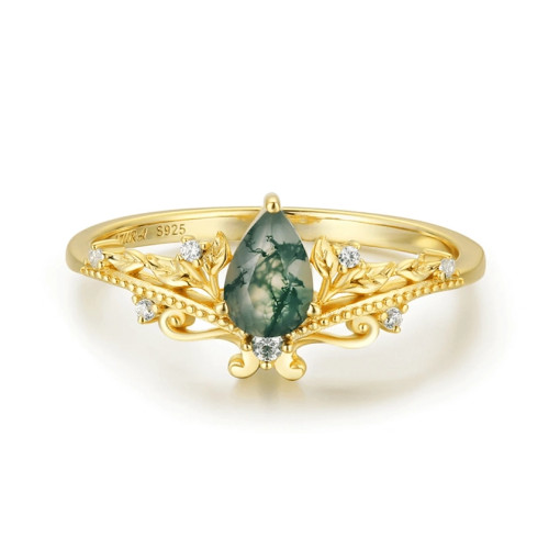 Moss Agate Ring - size 6