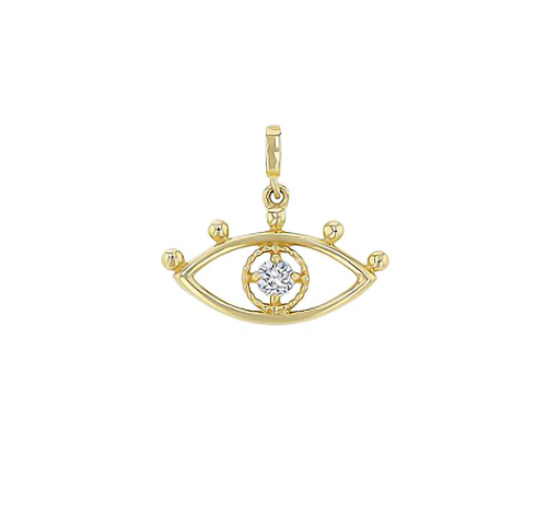 14k and Diamond Eye Charm