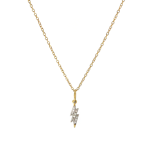 14k and Diamonds Lightning Bolt Charm