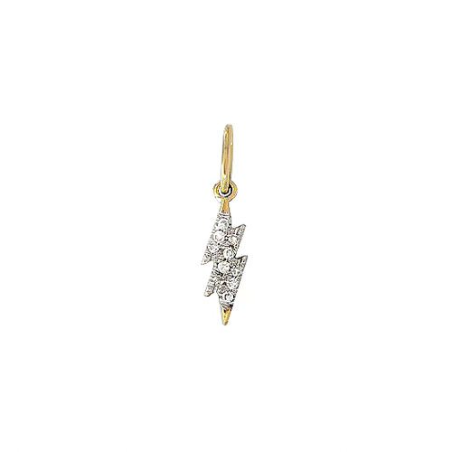 14k and Diamonds Lightning Bolt Charm