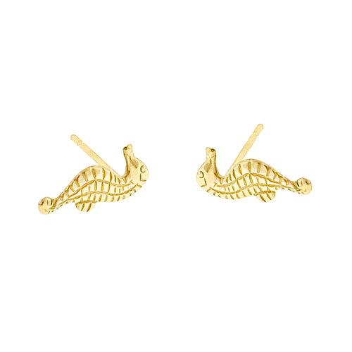 14k Gold Seahorse Earrings - Single