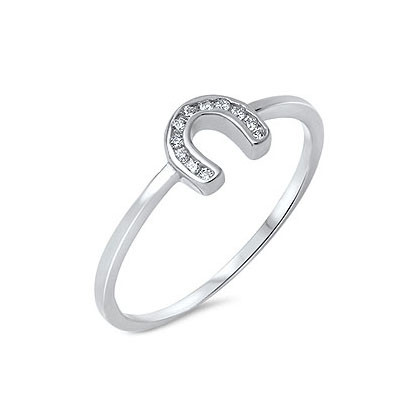 Horseshoe Cubic Zirconia Ring - size 5