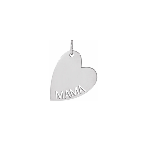 Sterling Silver MAMA Heart Charm