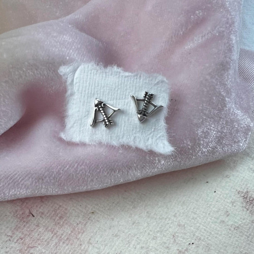 Bow and Arrow Silver Earrings