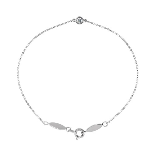Diamond Solitaire Bracelet in 14k White Gold