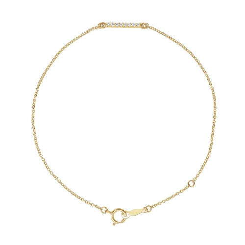Diamond Bar Bracelet in 14k Yellow Gold
