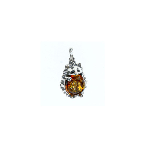 Sterling Silver and Amber Hedgehog Charm