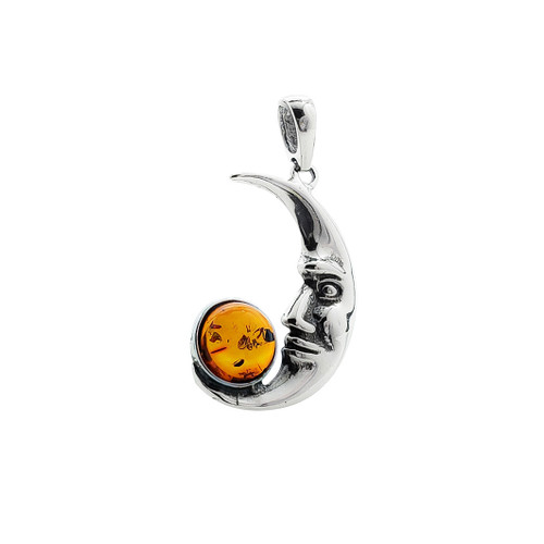 Moon and Amber  Pendant