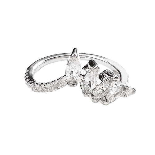 Chevron Cubic Zirconia RIng
