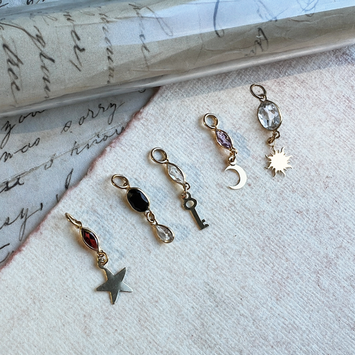 14k Gold and Gemstone Talisman Charm