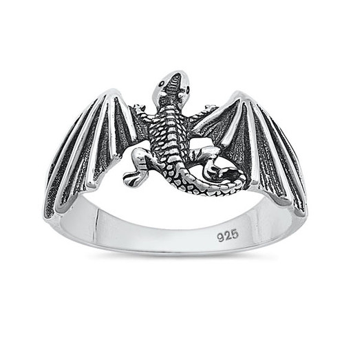 Sterling Silver Dragon Ring