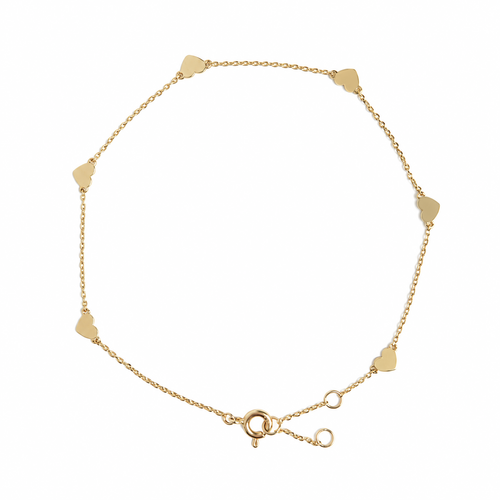 14k Gold Heart Bracelet