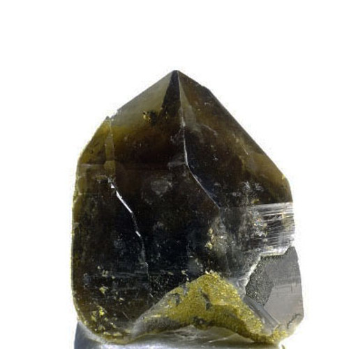 Smoky Quartz with Yellow Stibilite Specimen