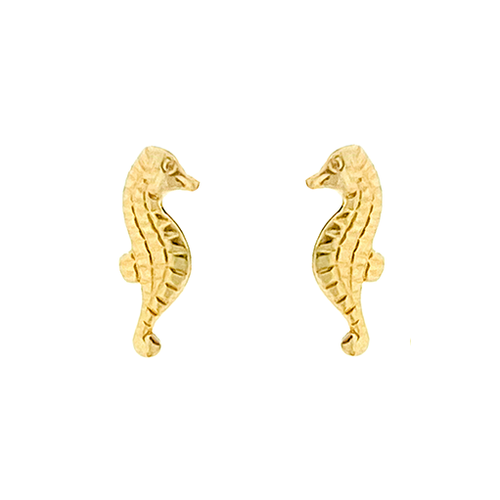 14k Gold Seahorse Earrings - Single