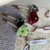 Vintage style velvet mushroom ornaments with golden accents
