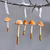 Velvet Mushroom Ornament with Golden Beads and Swarovski Crystals — Mustard
