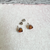 Sterling Silver Cognac Amber Heart Stud Earrings