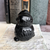 Large Black Obsidian Owl Carving