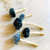 Velvet Mushroom Ornament with Golden Beads and Swarovski Crystals — Cloudy Blue