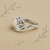 Sterling Silver Cat Ring with Sparkling Eyes - Size 6
