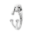 Sterling Silver Dog Ring with Black CZ Eyes - size 6