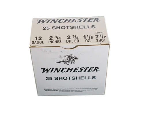 Winchester USA Shotshells 12ga (2 3/4" Shell,  1 1/8 Oz., 7 1/2 Shot) - 25 Pack