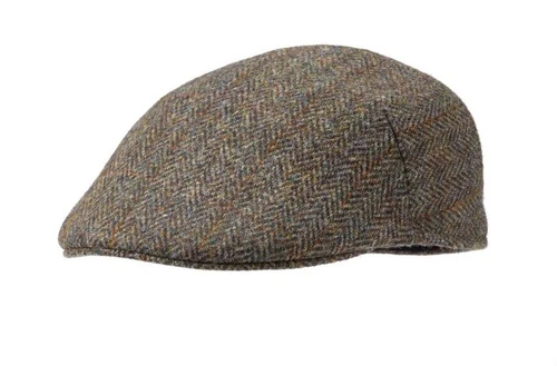 Gaston J. Glock Modern Harris Tweed Flat Cap "Herringbone"