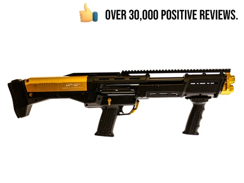Double Barrel Pump Shotgun - Black & Gold Two Tone