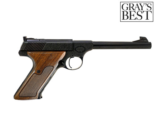 SG22 .22LR Semiautomatic Pistol, Blued Engraved, Walnut Grips. 6 5