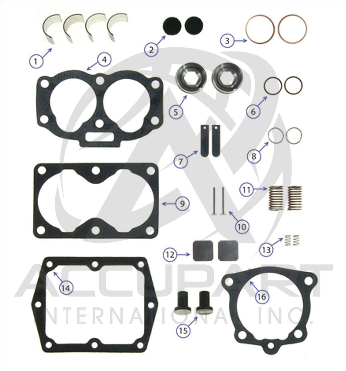 Midland/Haldex EL740 Air Compressor - Head Kit, KN7000