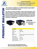 Accupart is offering an aftermarket equivalent to the V-8 APSCO valve 