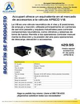 Accupart ofrece un equivalente en el mercado de accesorios a la válvula APSCO V-8.