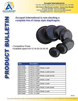 Accupart International is now stocking a  complete line of clamp style diaphragms.