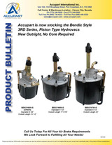 Accupart is now stocking the Bendix Style 3RD Series, Piston Type Hydrovacs New Outright, No Core Required