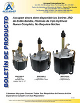 Accupart ahora tiene disponible las Serires 3RD de Estilo Bendix, Pistones de Tipo Hydrivac  Nuevo Completo, No Requiere Núcleo 