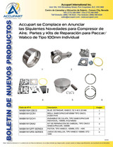 Accupart se Complace en Anunciar las Siguientes Novedades para Compresor de Aire;  Partes y Kits de Reparación para Paccar/Wabco de Tipo 100mm Individual