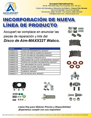 Las  piezas de reparación y kits del Disco de Aire-MAXX22T Wabco.