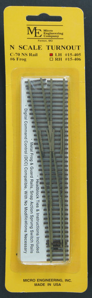 15-405 Turnout, N Code 70, #6 Frog, LeftHand