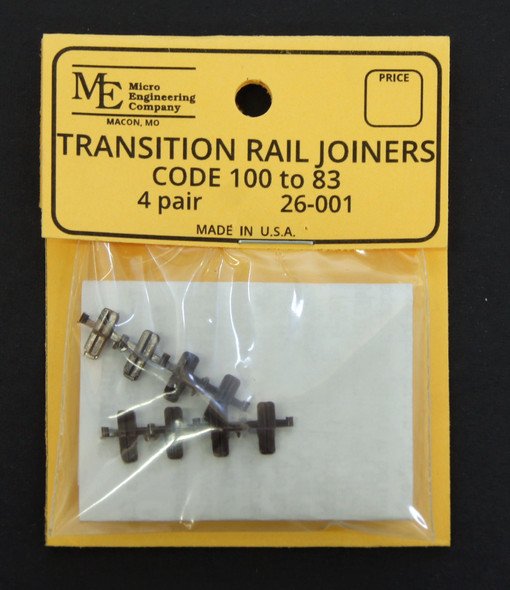 26-001 Transition Rail Joiners, Plastic, Code 100 to 83 (4 pair)