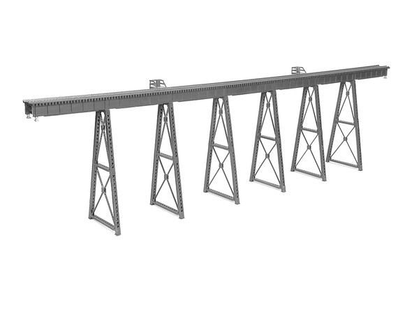75-550 HO Tall Steel Viaducts, Low Bridge, 210' long w/bents
