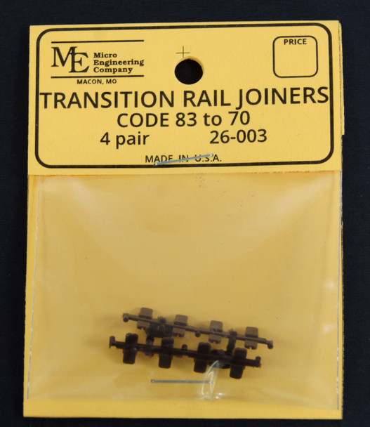 26-003 Transition Rail Joiners, Plastic, Code 83 to 70 (4 pair)