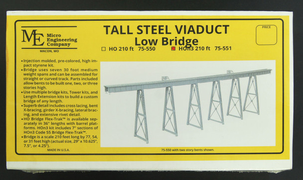 75-551 HOn3 Low Bridge, 210' with bents and track