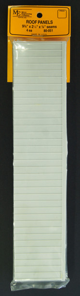 80-051 HO, N Roof Panels, 9 3/4" X 2 1/8", 1/4" seams (4)